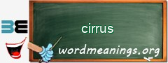 WordMeaning blackboard for cirrus